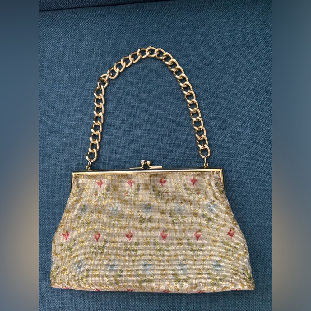 Rare Vintage 50’s French Cut Steel Micro Beaded Handmade in France Handbag